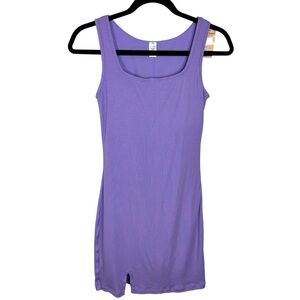 POPILUSH Modal Sculpting Mini Tank Dress Soft Ribbed Purple Sz Large NWT